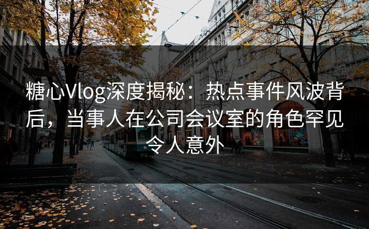 糖心Vlog深度揭秘：热点事件风波背后，当事人在公司会议室的角色罕见令人意外