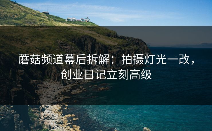 蘑菇频道幕后拆解：拍摄灯光一改，创业日记立刻高级